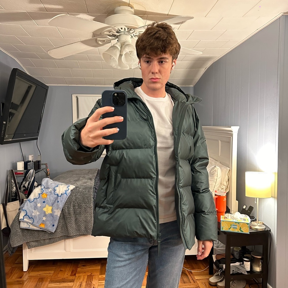 Green Rains Alta Puffer Coat in Perfect Condition!